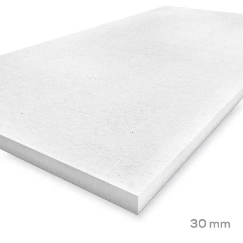 Weiße Kalziumsilikatplatte mit 30 mm Dicke auf weißem Hintergrund