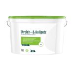 Weißer Eimer Streich- und Rollputz mit grünem Deckel, 7kg