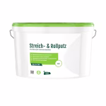 Weißer Eimer Streich- und Rollputz mit grünem Deckel, 7kg